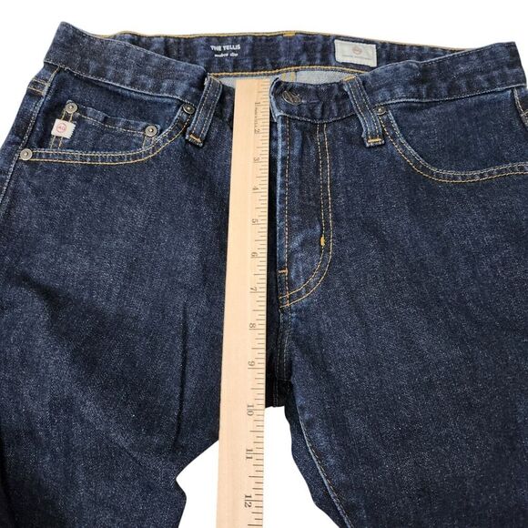 AG‎ Adriano Goldschmied Jeans Mens 31 Blue Tellis Modern Slim Raw Hem Dark Wash - Picture 10 of 11